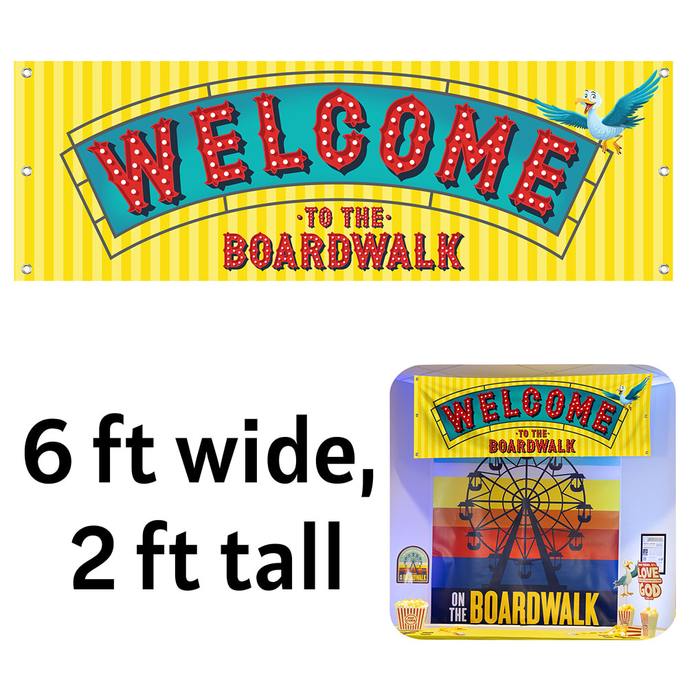 Welcome Banner - Where friendship starts with Jesus! - On the Boardwalk VBS 2027 by Cokesbury