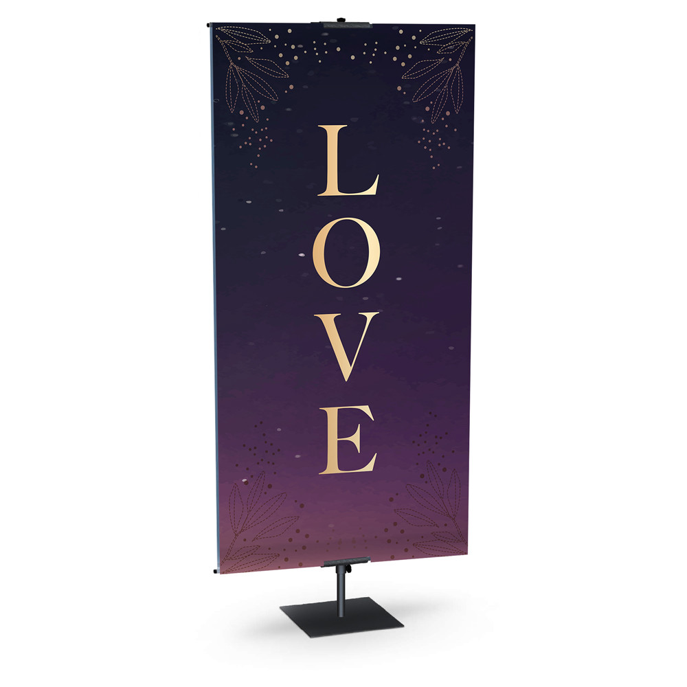 Church Banner - Behold Our Savior Purple Nativity Advent Set - Love
