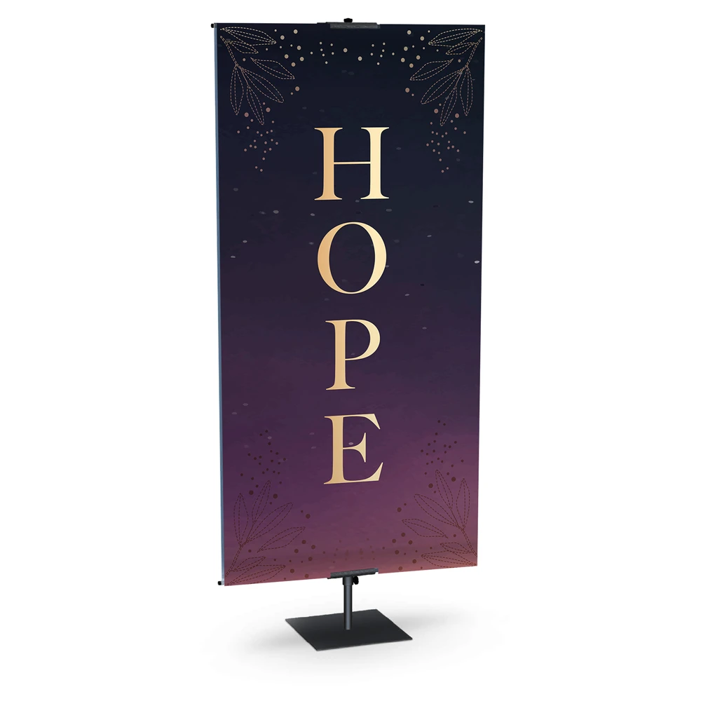 Church Banner - Behold Our Savior Purple Nativity Advent Set - Hope