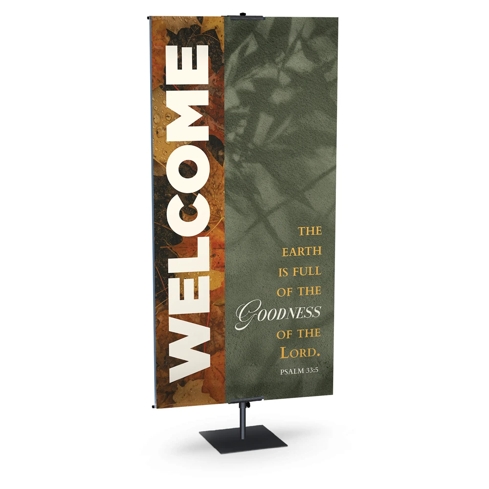 Church Banner - Fall Thanksgiving Singles - Welcome Fall Leaves