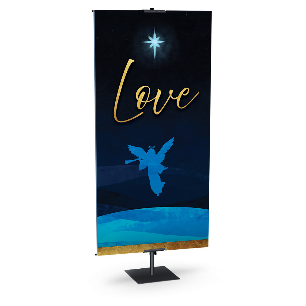 Church Banner - Nativity Star Nightscape - Love