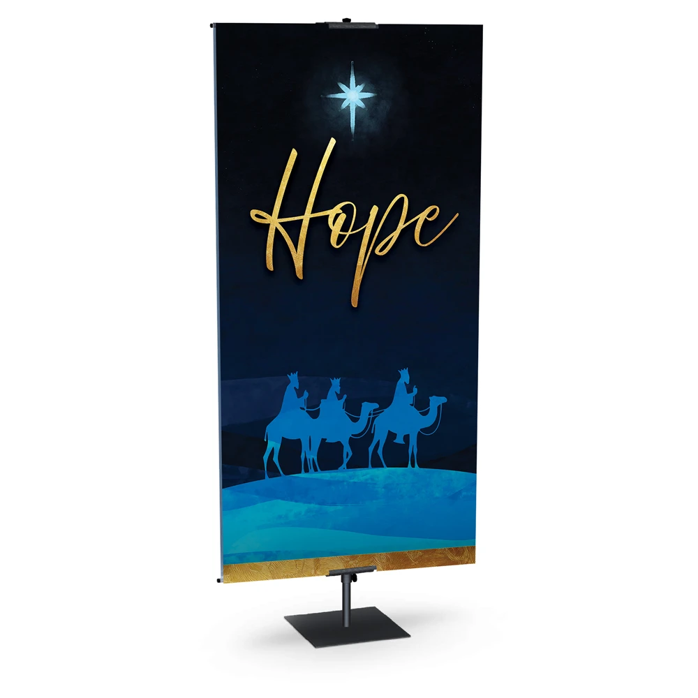 Church Banner - Nativity Star Nightscape - Hope