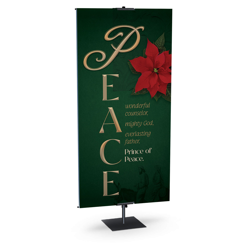 Church Banner - Fine Art Poinsettia Advent - Peace