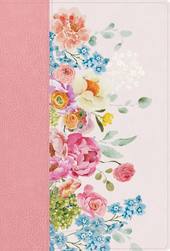RVR 1960 Biblia Letra Grande, Tamano Manual, Edicion Especial, Rosa Pastel, Simil Piel - Case of 12