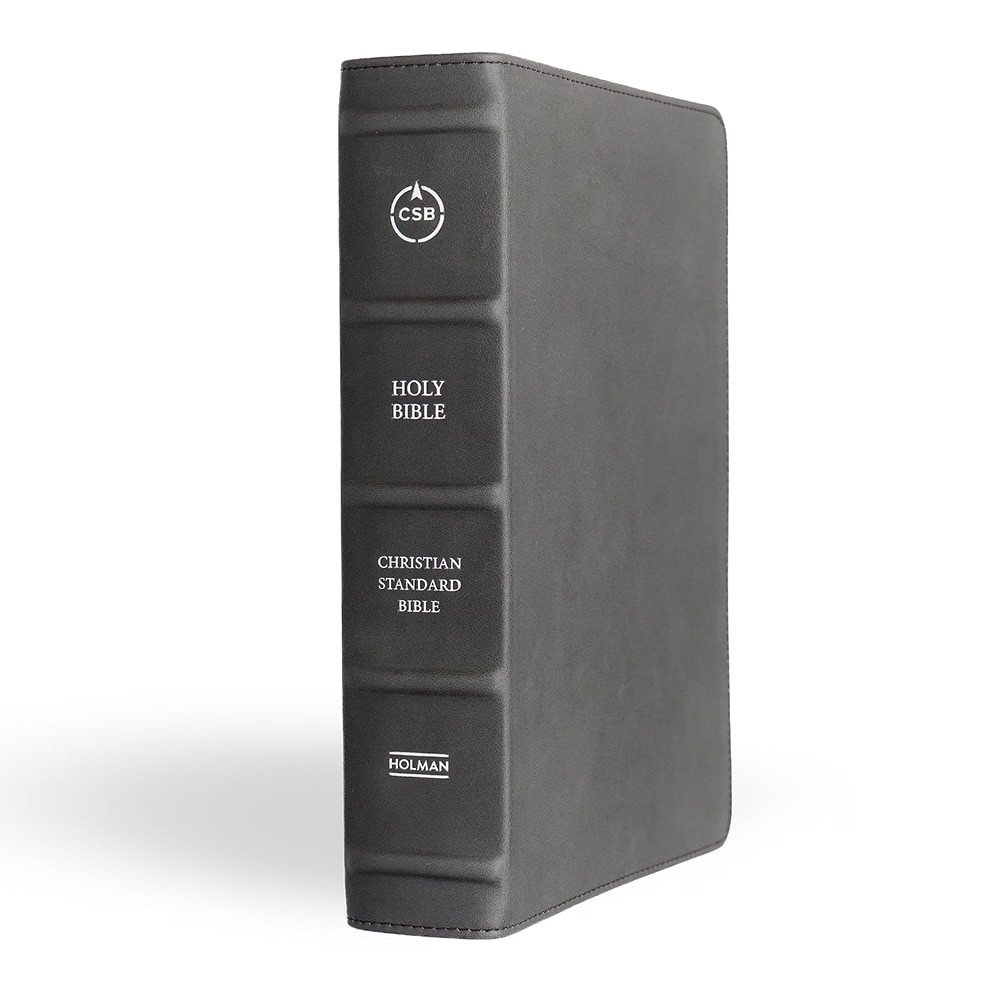 CSB Large Print Personal Size Reference Bible, Optimal Type, Holman Handcrafted Collection, Marbled Slate Premium Calfskin
