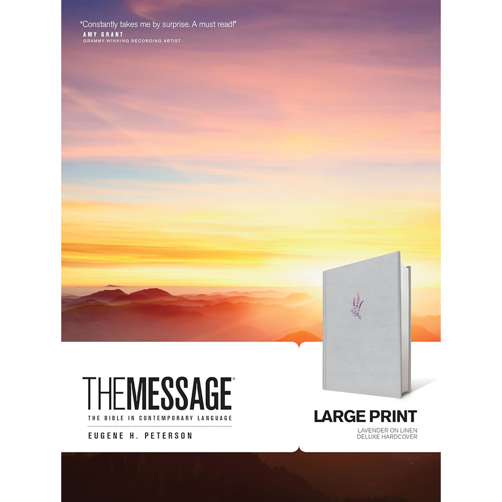 The Message Large Print (Hardcover, Deluxe Lavender on Linen), Case of 12