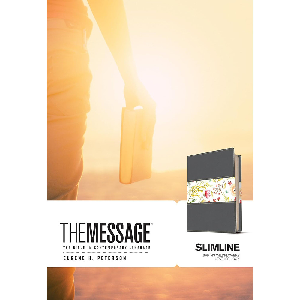The Message Slimline Bible (Leather-Look, Spring Wildflowers), Case of 16