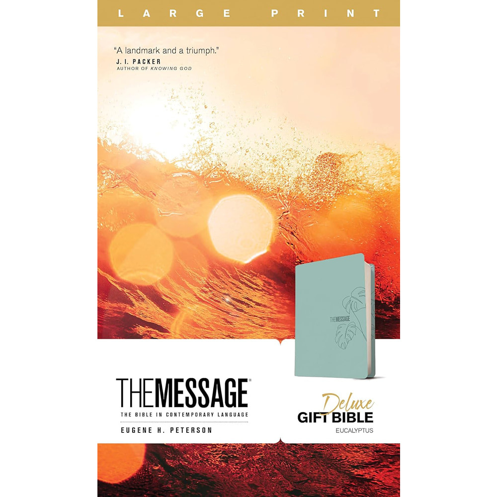 The Message Deluxe Gift Bible, Large Print (Leather-Look, Eucalyptus), Case of 16