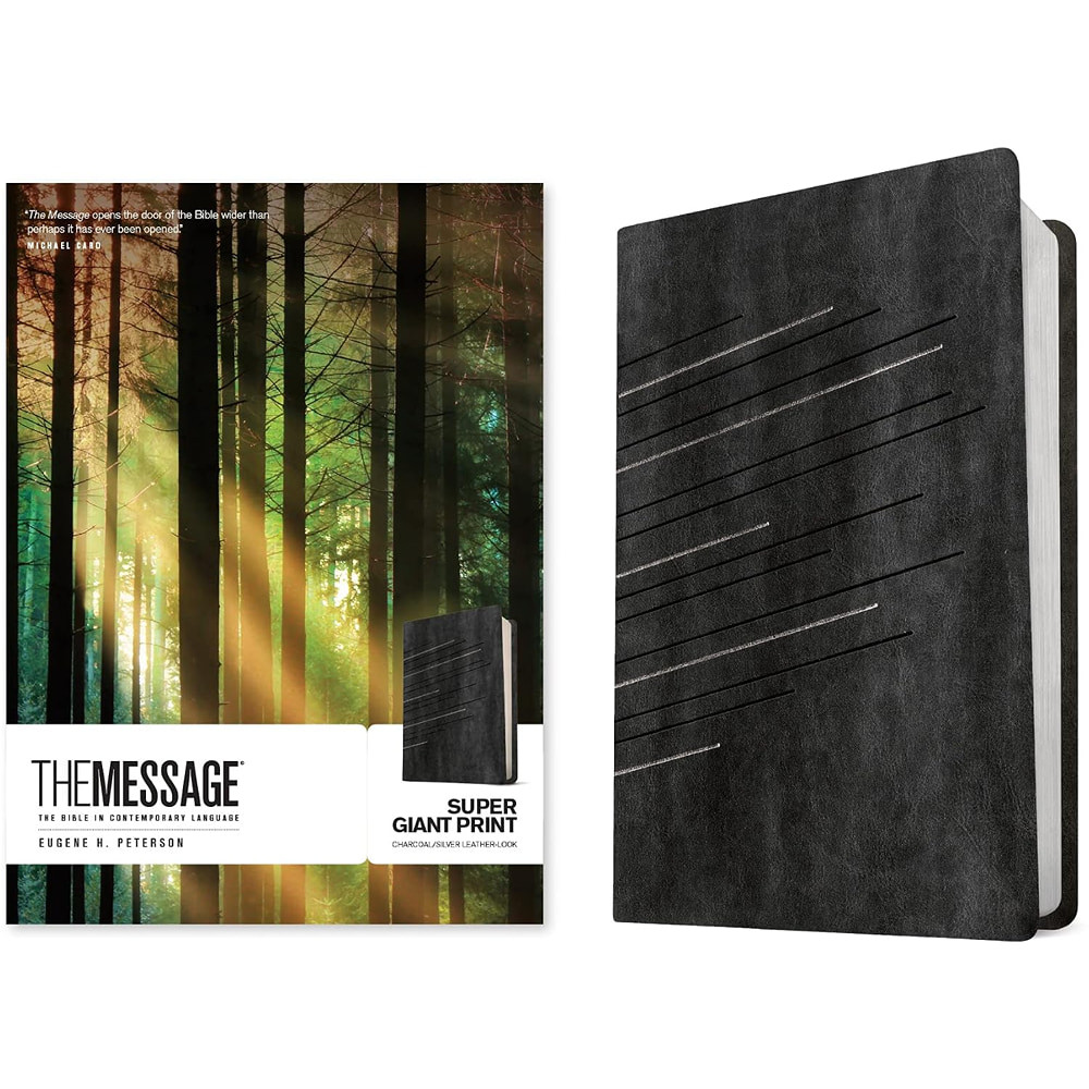 The Message Super Giant Print (Leather-Look, Charcoal/Silver) - Case of 8