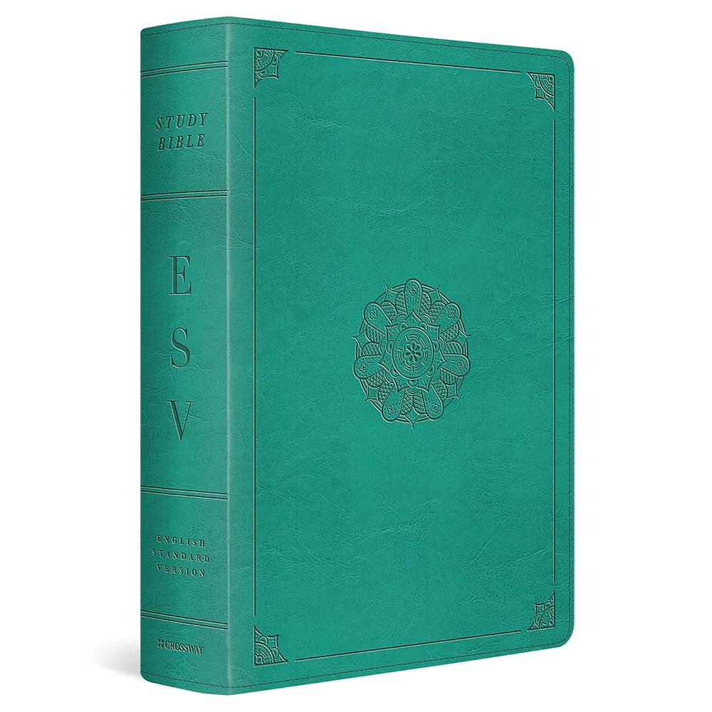 ESV Study Bible (TruTone, Turquoise, Emblem Design) - Case of 6