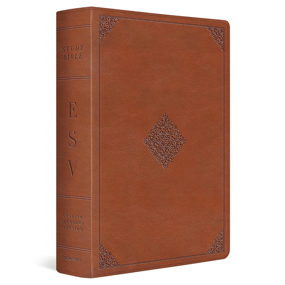 ESV Study Bible - English Saddle, Ornament Design TruTone - Case of 6