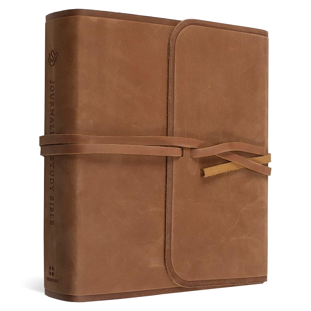 ESV Journaling Study Bible (Natural Leather, Brown, Flap w/ Strap)