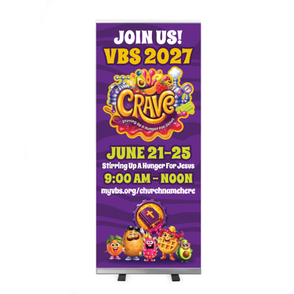 Easy Custom Retractable Banner - Personalize in Real Time - Crave VBS - RCRA001