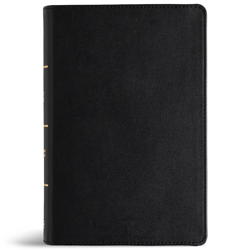 CSB Large Print Personal Size Reference Bible, Digital Study Edition, Easy-to-Read Optimal Type, Black Genuine Leather - Case of 12