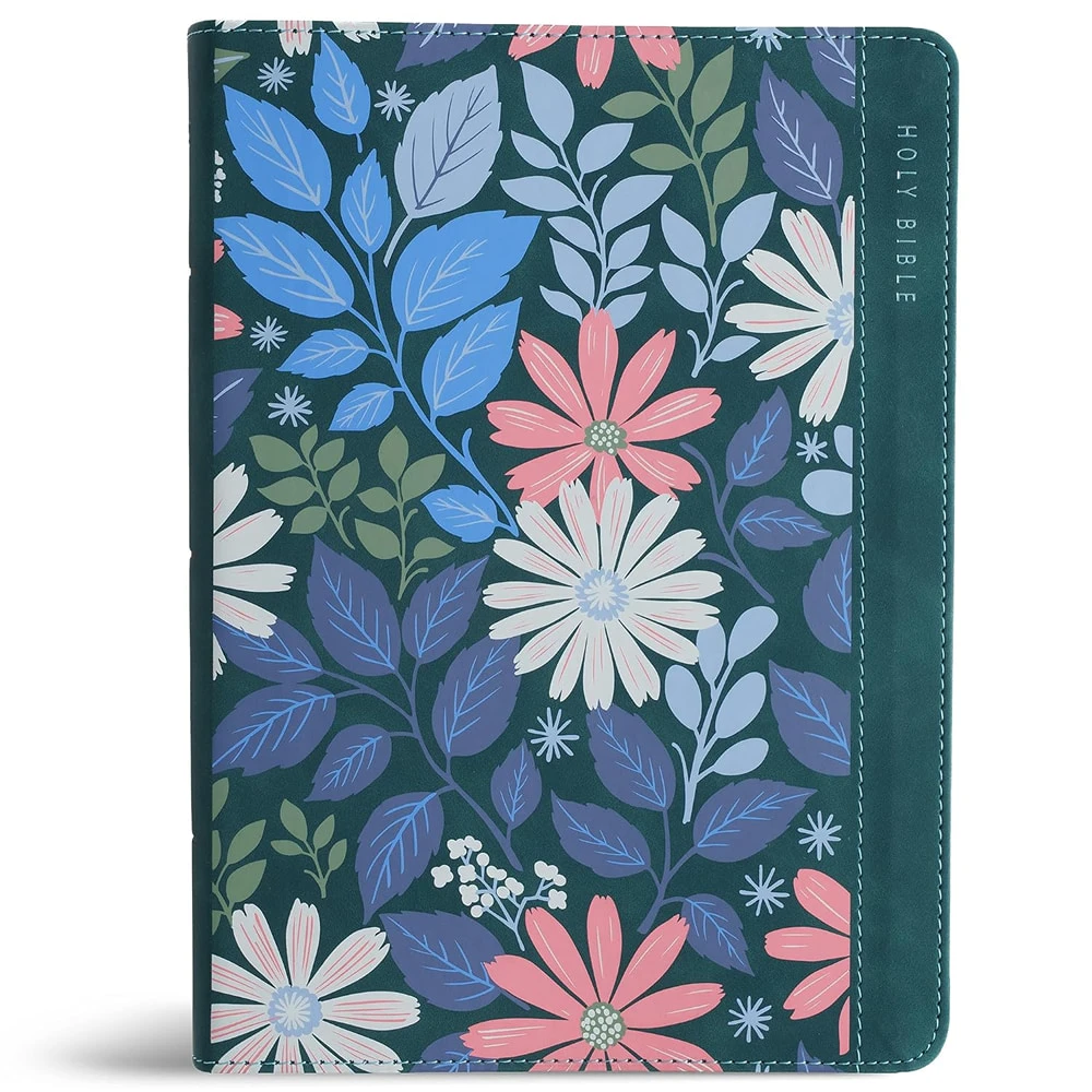 NASB Notetaking Bible, Large Print Edition, Teal Floral LeatherTouch - Case of 8