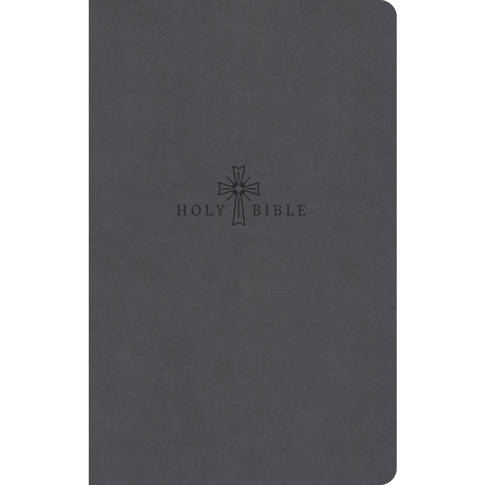 CSB Premium Gift Bible, Easy-to-Read Optimal Type, Charcoal LeatherTouch - Case of 24