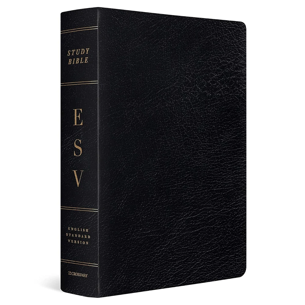 ESV Study Bible, Large Print, Thumb Indexed (Genuine Leather, Black)