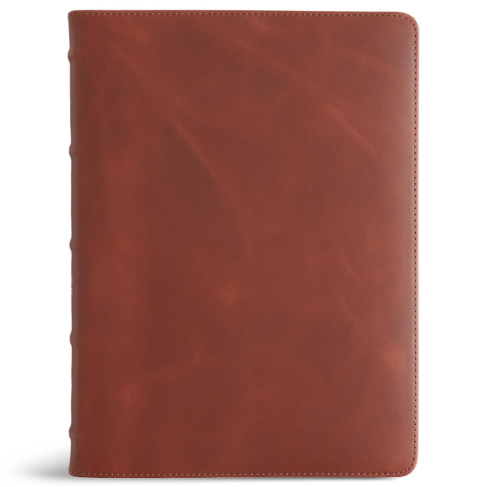 CSB Single-Column Wide-Margin Bible, Holman Handcrafted Collection, Marbled Tan Premium Calfskin