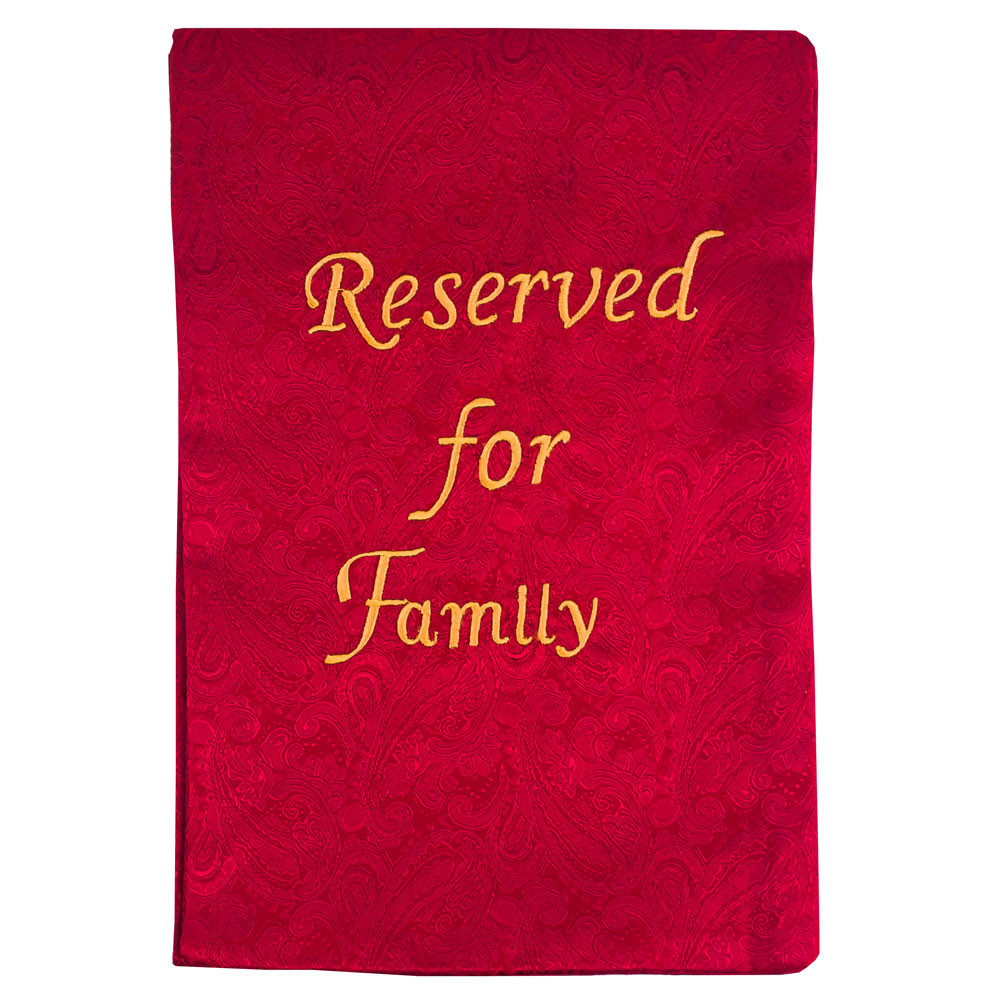 Pew Sash - Burgundy - Reserved For Family