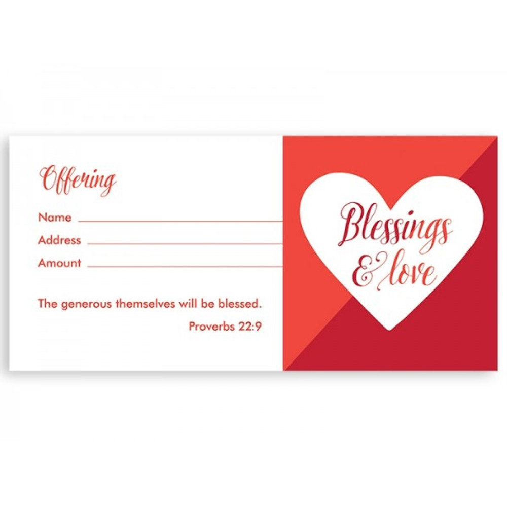 Offering Envelope - Blessings & Love (Pack of 100)