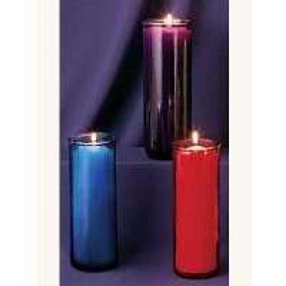 6-Day Glass Devotional Light Candles Sanctuary Candle for Lamps 8" x 3" (Ruby Red - Case of 12)