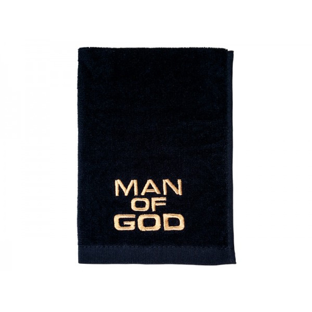 Pastor Towel - Man of God (Black w/ Gold)