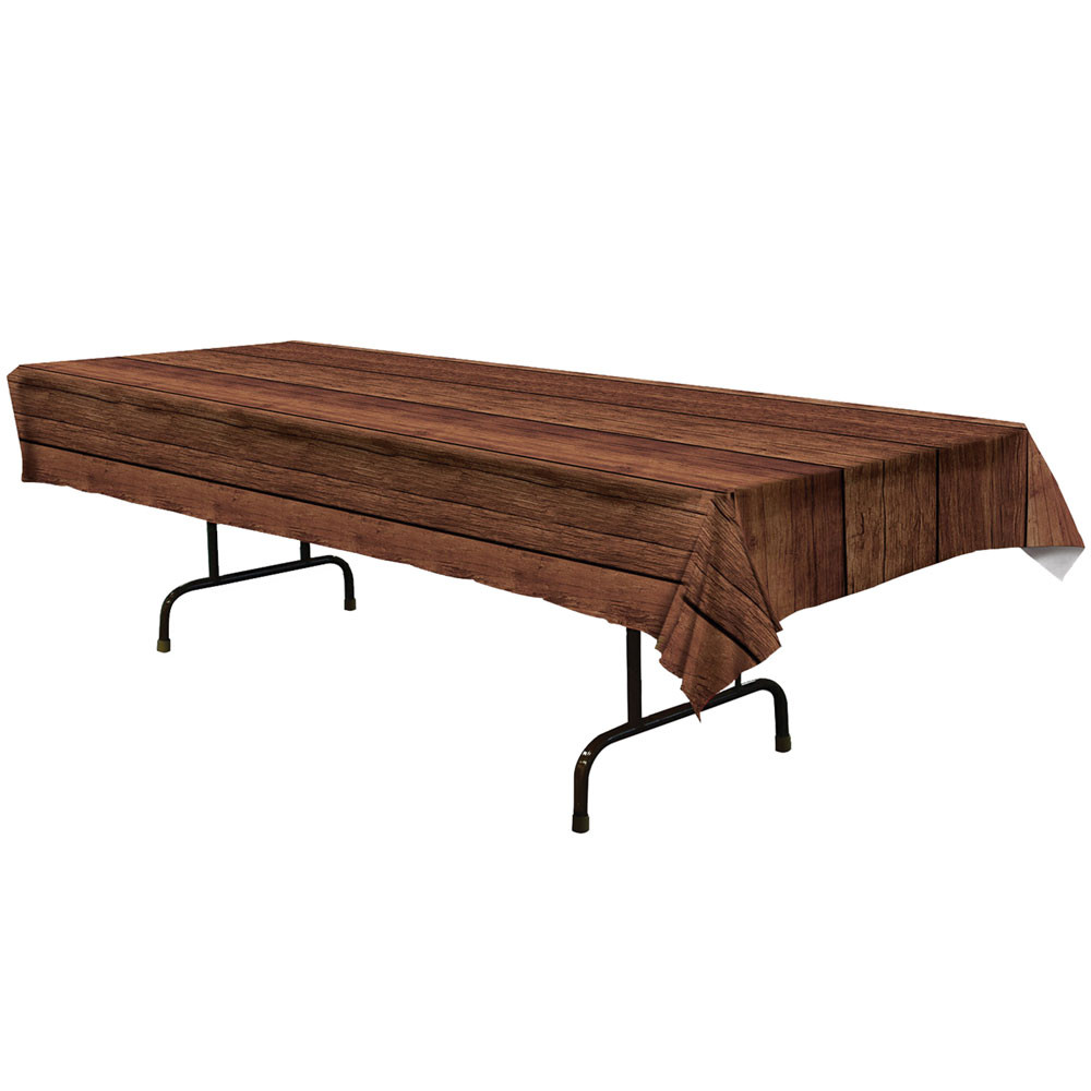 Wooden Plastic Table Cover (54 in. x 108 in.) - VBS