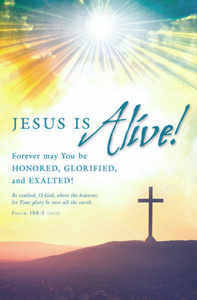 Church Bulletin 11" - Easter - Jesus is Alive! (Pack of 100)