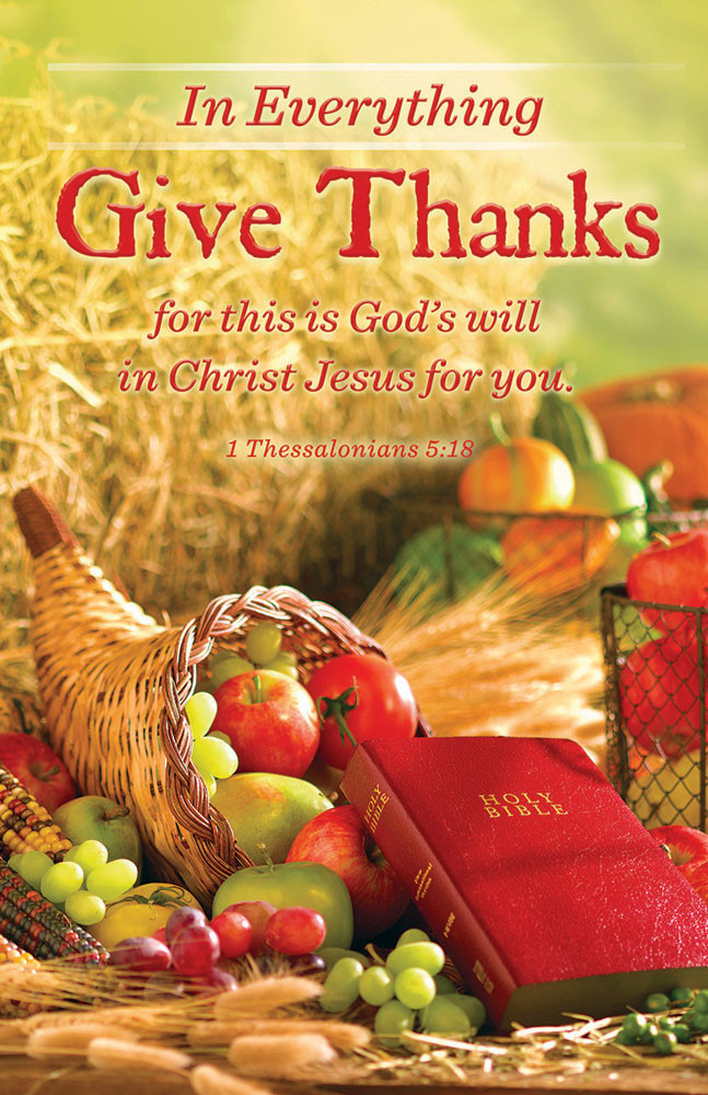 Church Bulletin 11" - Fall - Thanksgiving - Give Thanks (Pack of 100)