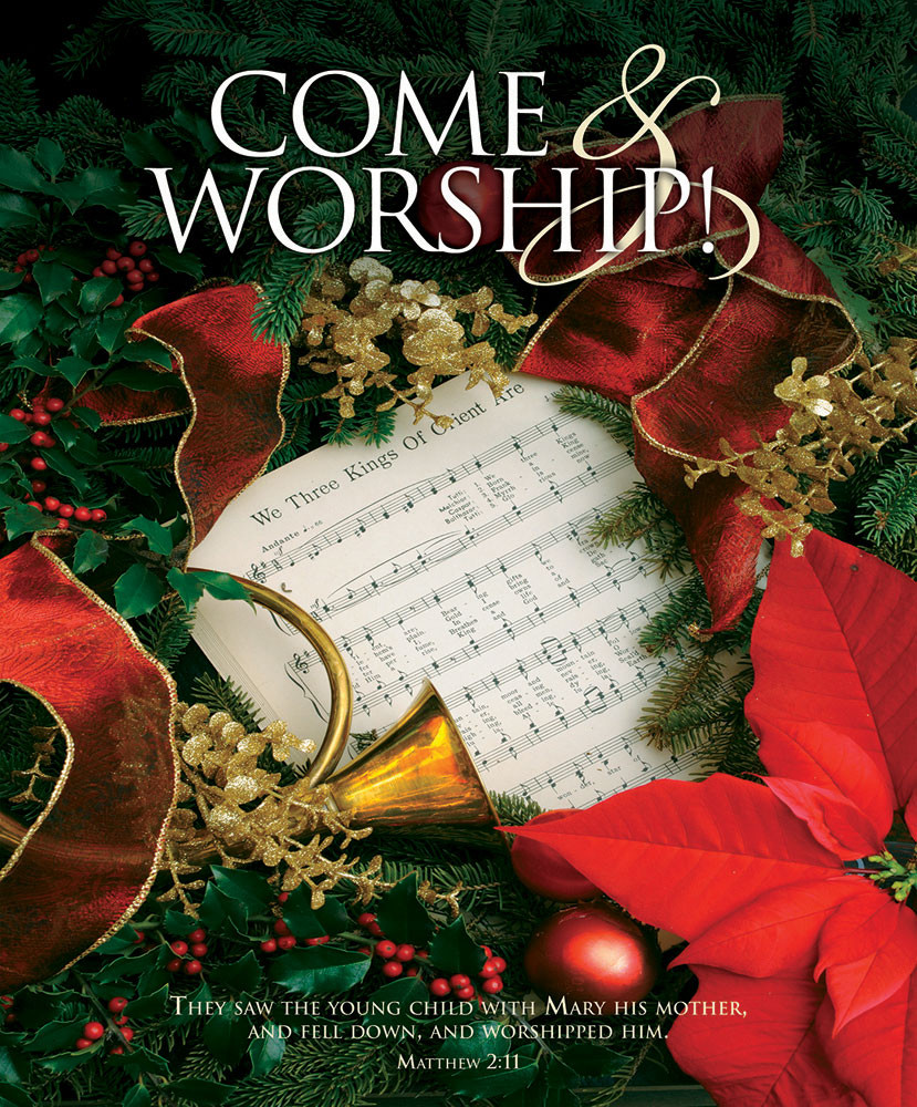 Church Bulletin 14" - Christmas - Come and Worship (Pack of 100)
