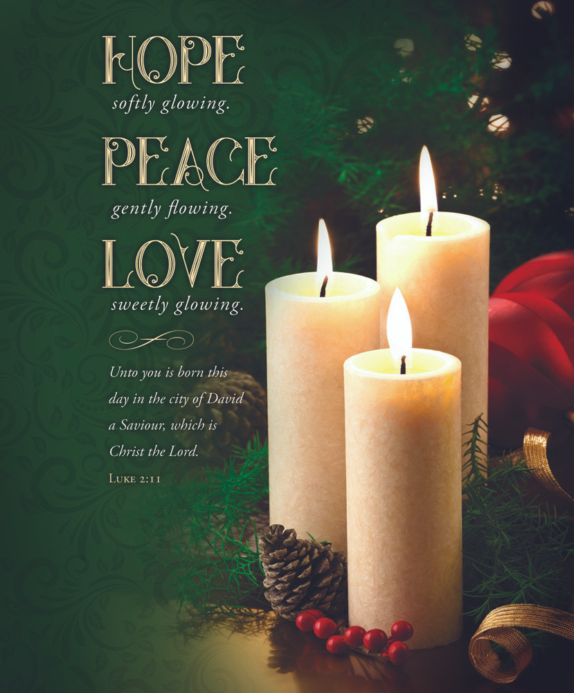 Church Bulletin 14"  - Christmas - Hope Softly Glowing (Pack of 100)