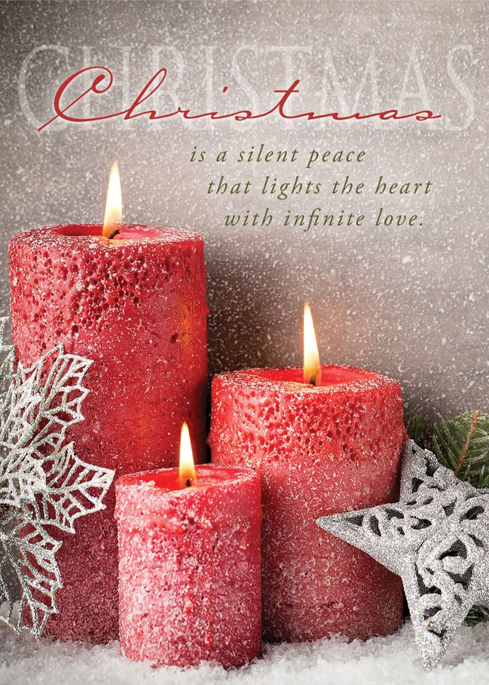 Christmas Cards - Red Candles (Pack of 12)