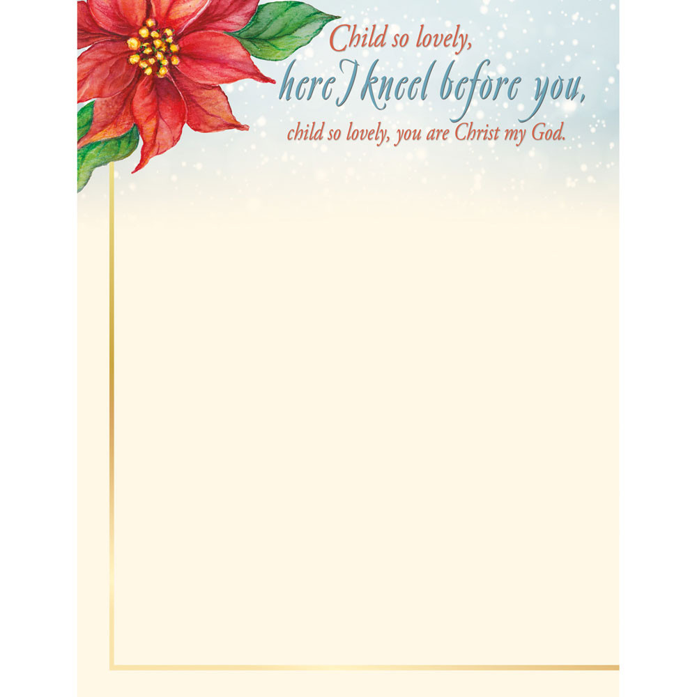 Letterhead - Christmas - Ponsettia Child So Lovely (Pack of 50)