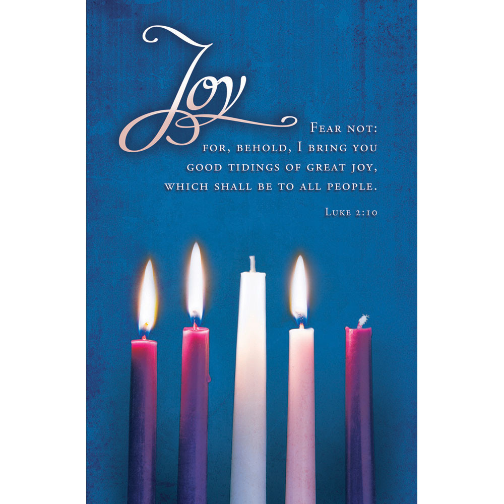 Church Bulletin - 11" - Advent - Joy - Advent Candles - Luke 2:10 - Pack of 100