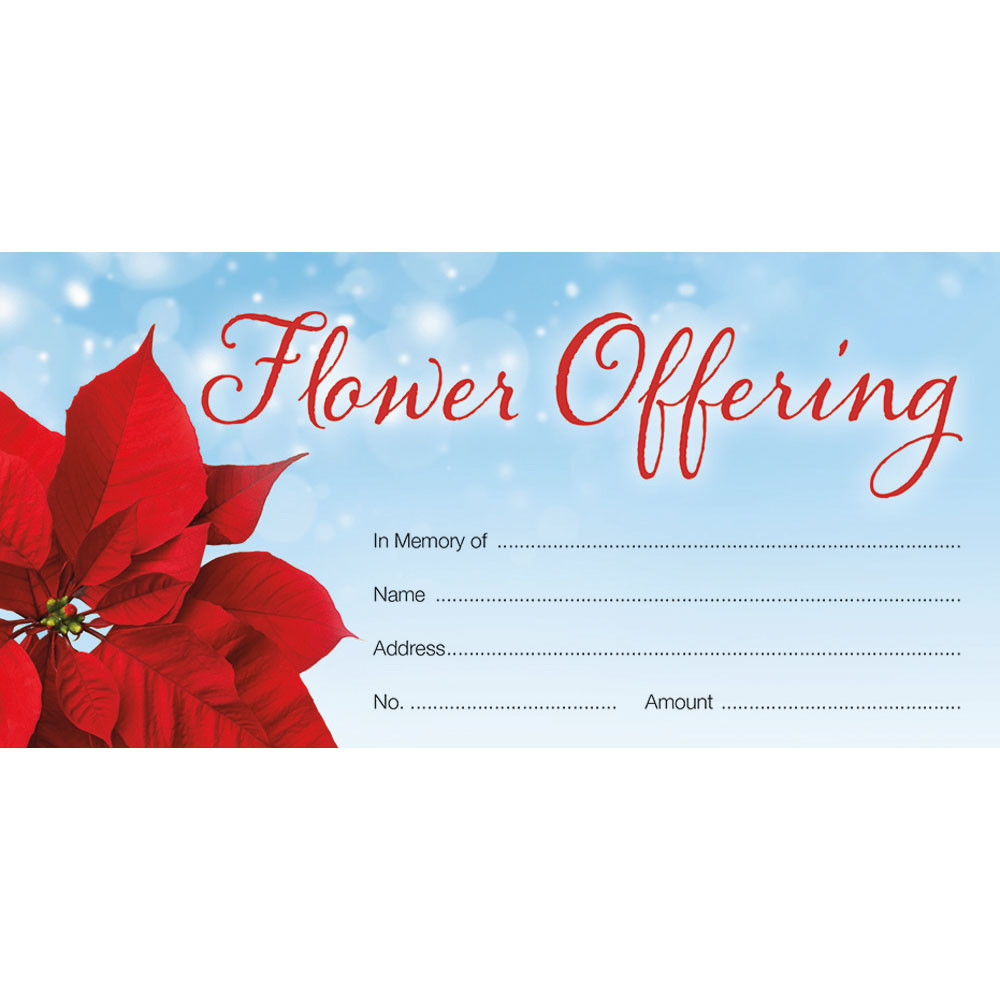 Offering Envelope - Christmas - Flower Offering - Flower Offering - Pack of 100