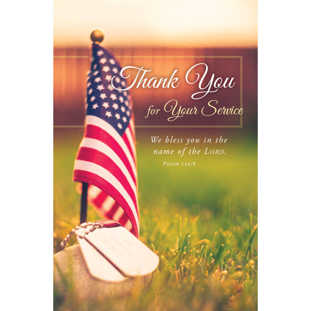 Church Bulletin - 11" - Veterans Day - Thank You for Your Service - Psalm129:8 - Pack of 100