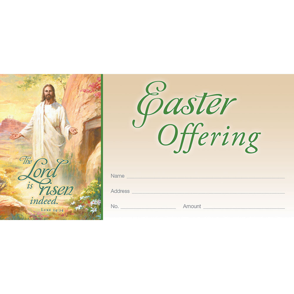 Offering Envelope - The Lord is Risen Indeed - Luke 24:34 - Pack of 100