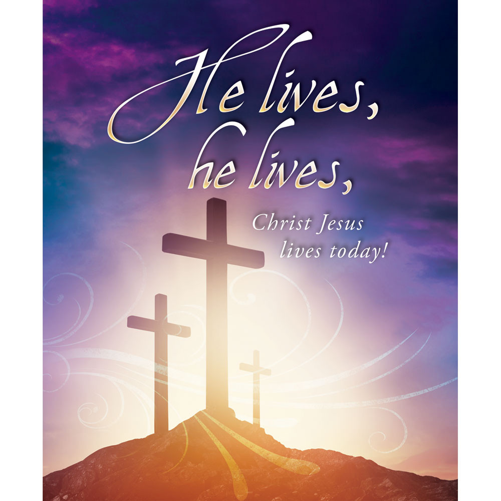 Church Bulletin - 14" - Easter - He lives! - Pack of 100