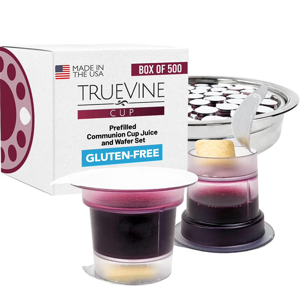 TrueVine Cup - Prefilled Communion Cups - Gluten Free Bread & Juice Sets (Box of 500)