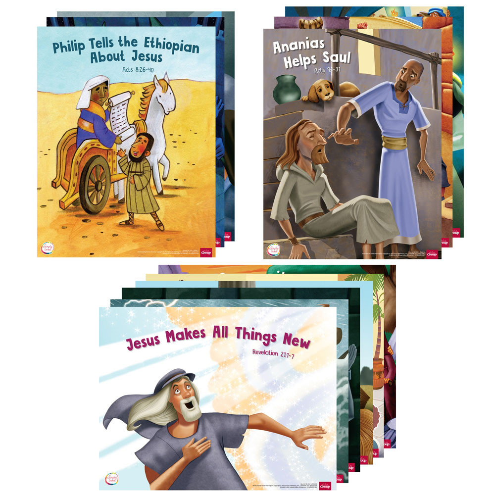 Simply Loved Bible Story Poster Pack - Pack of 12 - Quarter 8