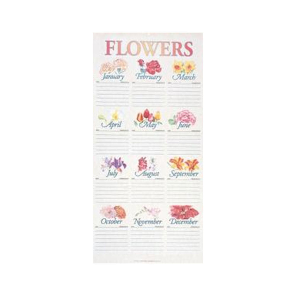 Traditional Flower Chart for Sanctuary Flowers by Month