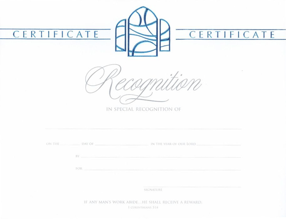 Recognition Certificate - Premium, Pearl Foil-Embossed - 8.5x11 - 1 Corinthians 3:14