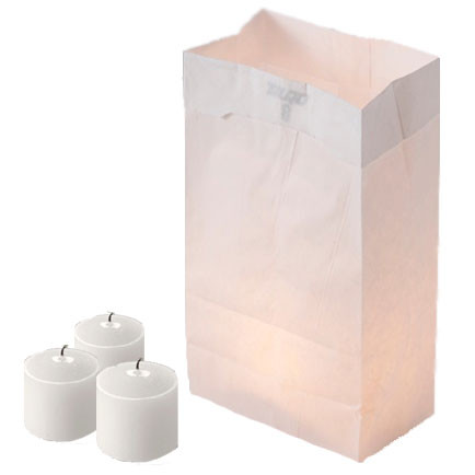 Luminaria Kit Bags & Vigil Votive Candles 6hr (288)