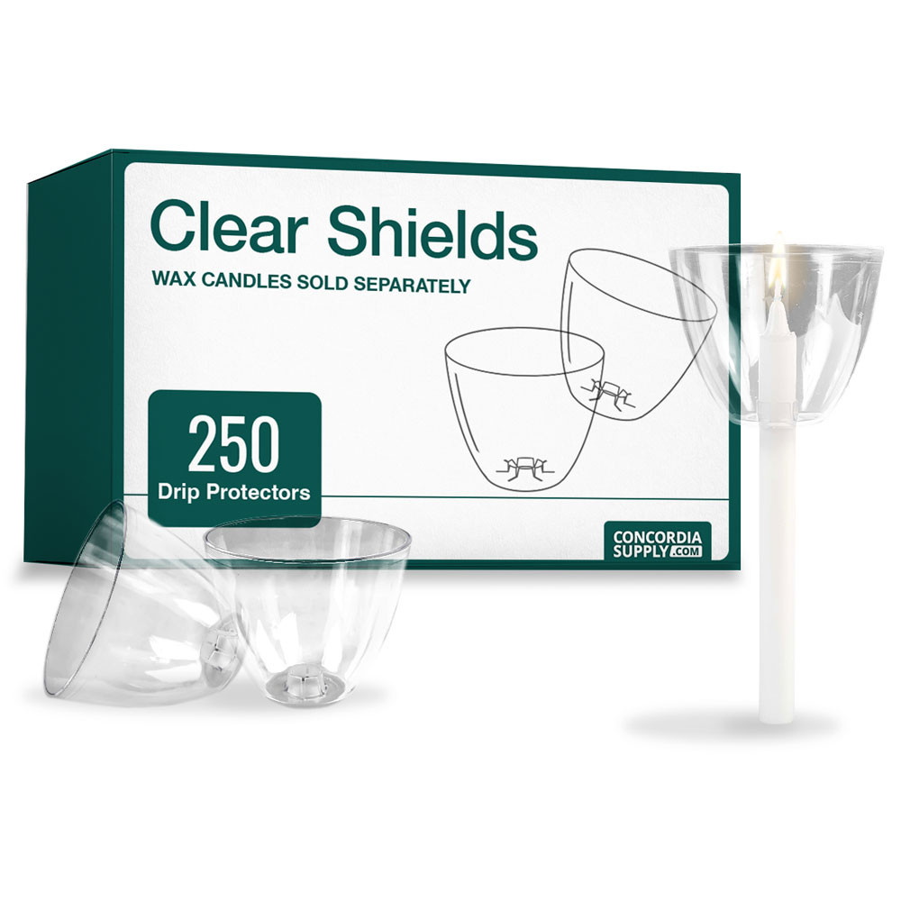 Clear Shield Wind & Drip Protectors, Pack of 250 for Candlelight Service Candles