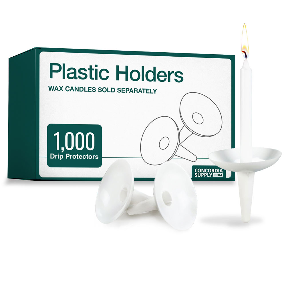 Plastic Candle Holder Pack of 1000 for Candlelight Service, Church Vigil