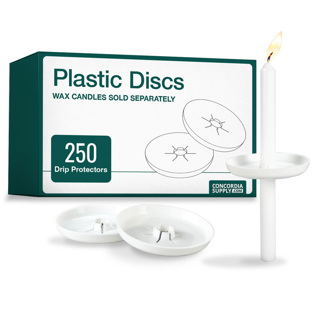 Plastic Disc Drip Protectors (Pack of 250) use with candlelight service candles