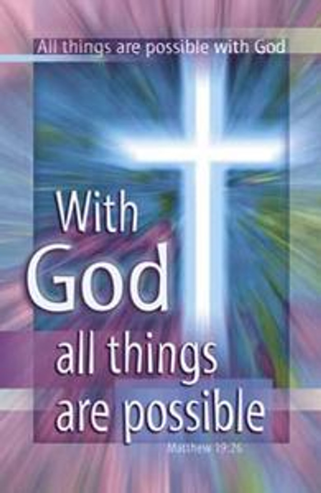 Church Bulletin 11" - Inspirational - Praise - With God (Pack of 100)