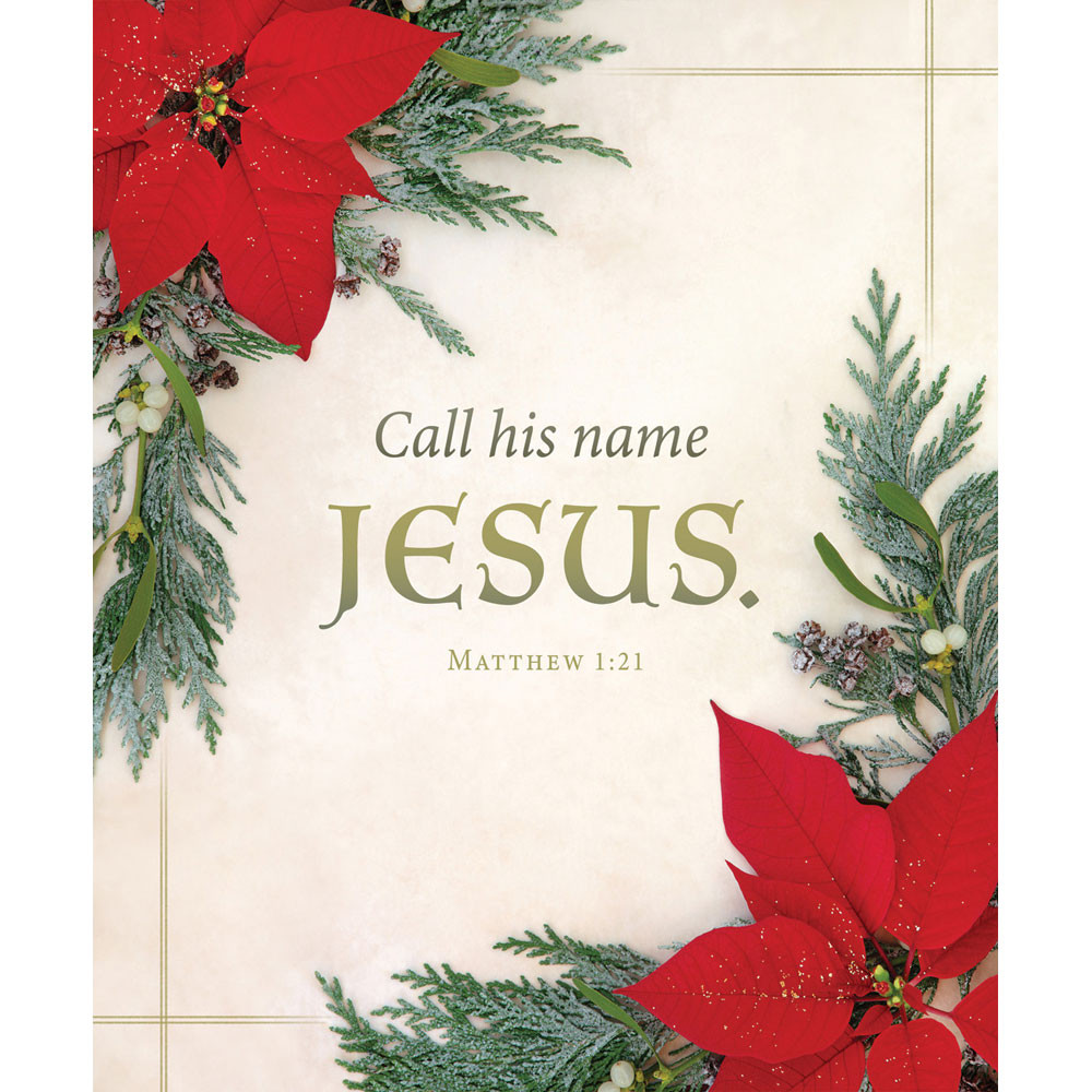 Church Bulletin - 14" - Christmas - Matt. 1:21 - Call His Name Jesus - Pack of 100