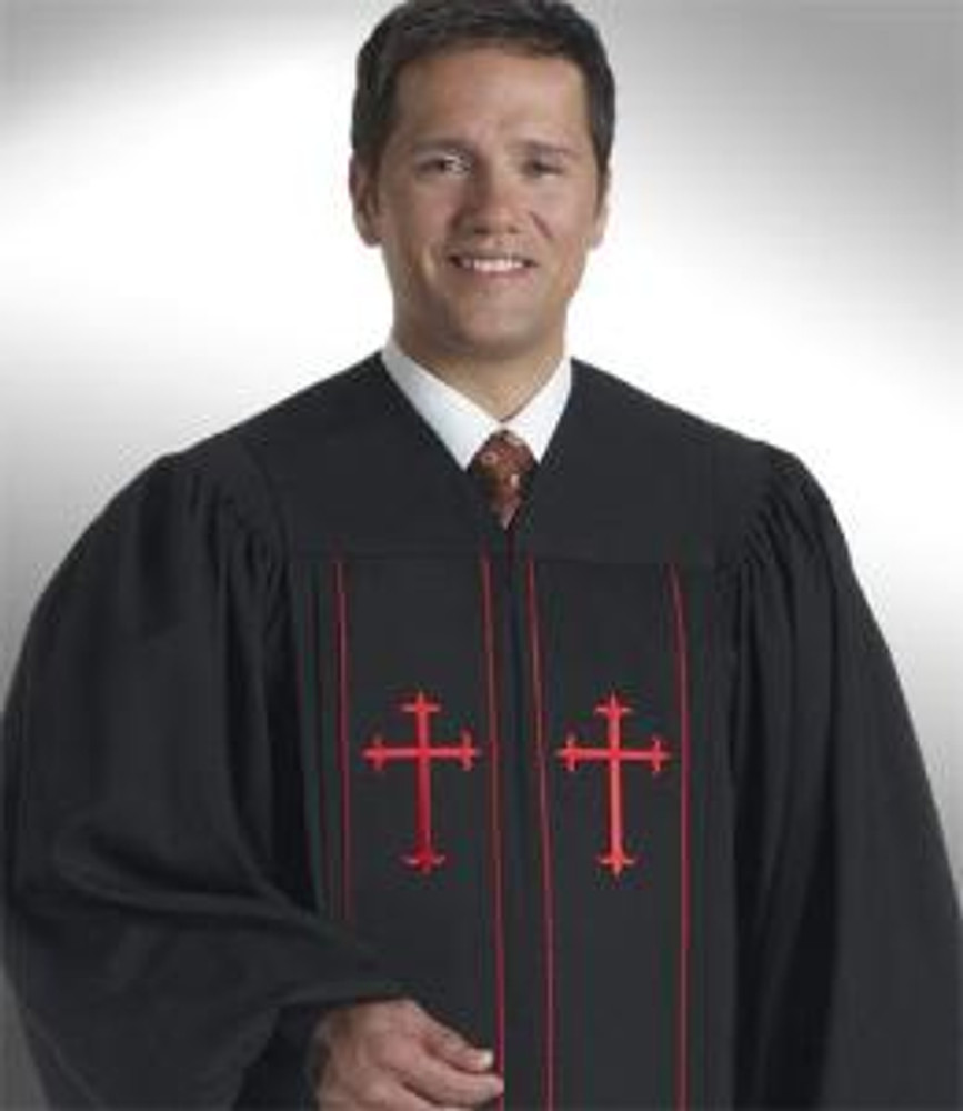 Men's Pulpit Robe Cleric S15 - Black Wonder Crepe