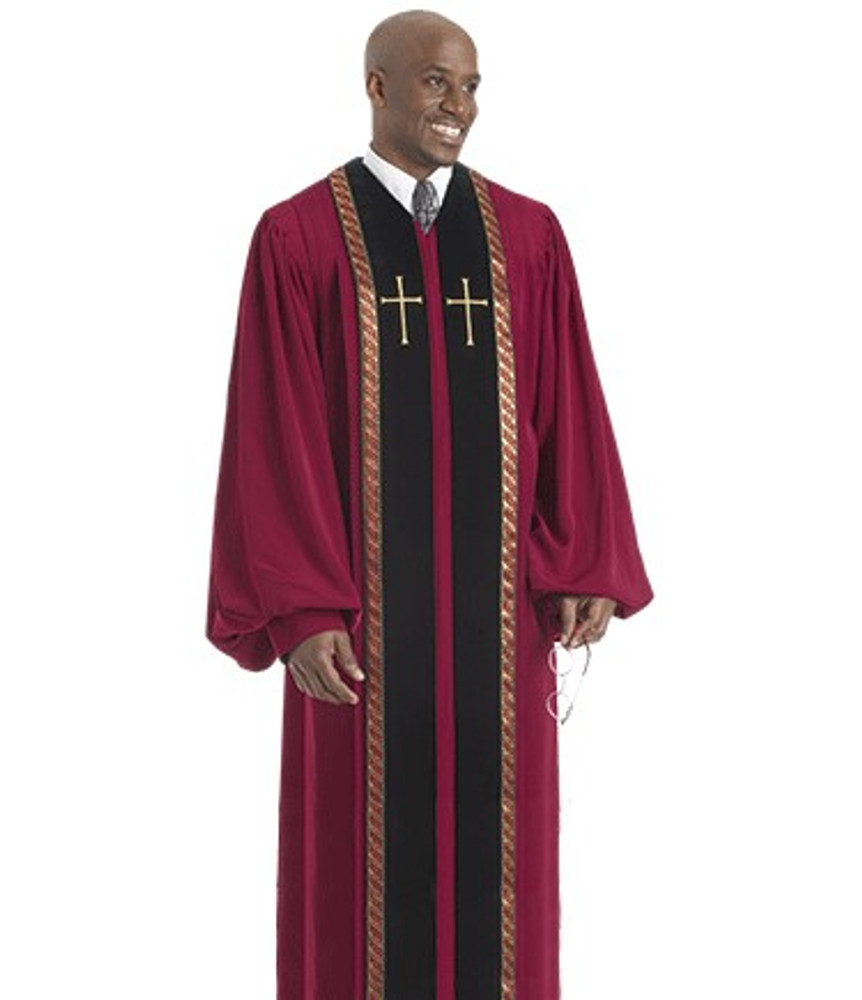 Men's Pulpit Robe RT Wesley H180 - Garnet Peachskin